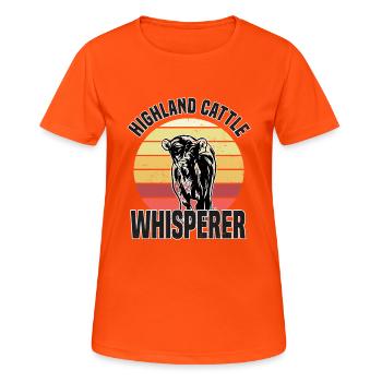 Highland Cattle Whisperer Cows Cow Farmer Farmer - Women's Breathable T-Shirt - neon orange - Front - AI Model Female 172 dark (172cm)