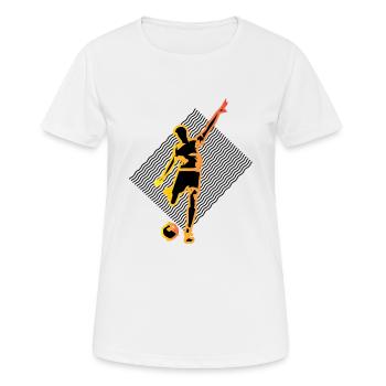 Soccer Fußballspiel Fußballer Ballsport Fußball - Frauen T-Shirt atmungsaktiv - Weiß - Vorne - AI Model Female 172 dark (172cm)