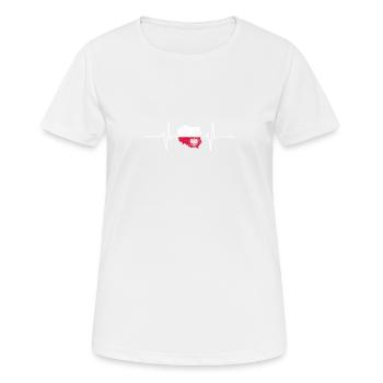 Poland Heartbeat EKG Heartbeat Vintage Retro - Women's Breathable T-Shirt - white - Front - AI Model Female 172 dark (172cm)