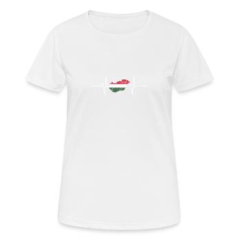 Hungary Heartbeat EKG Heartbeat Vintage Retro - Women's Breathable T-Shirt - white - Front - AI Model Female 172 dark (172cm)
