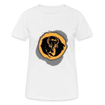 Chasse chasse cerf rouge chasse - T-shirt respirant Femme - blanc - Devant - AI Model Female 172 dark (172cm)