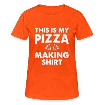 This Is My Pizza Making Shirt - Women's Breathable T-Shirt - neon orange - Front - AI Model Female 172 dark (172cm)