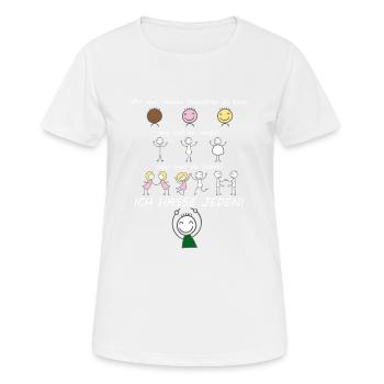 Ich hasse jeden! Mir egal welche Hautfarbe Du hast - Frauen T-Shirt atmungsaktiv - Weiß - Vorne - AI Model Female 172 dark (172cm)