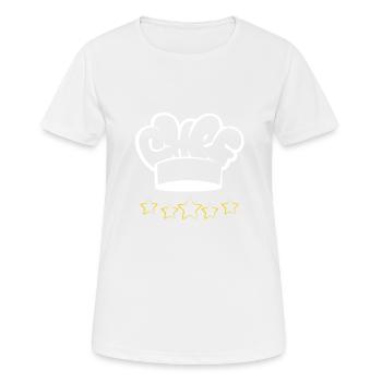 Chapeau de chef 5 étoiles Chef Chef - T-shirt respirant Femme - blanc - Devant - AI Model Female 172 dark (172cm)