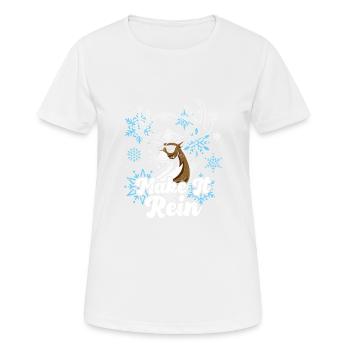 Lass es regnen! Lustiges Rentier - Frauen T-Shirt atmungsaktiv - Weiß - Vorne - AI Model Female 172 dark (172cm)