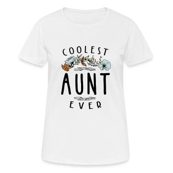 Tante la plus cool pour femme - cadeau tante - T-shirt respirant Femme - blanc - Devant - AI Model Female 172 dark (172cm)