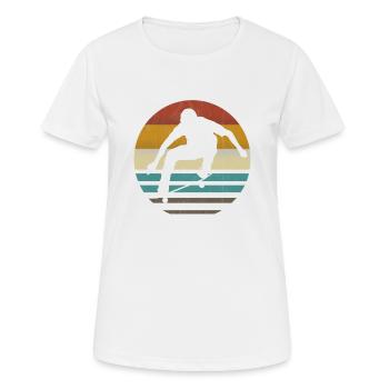 Skateboarding Skateboarder Skater Skaten retro - Frauen T-Shirt atmungsaktiv - Weiß - Vorne - AI Model Female 172 dark (172cm)