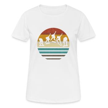 Skateboarding Skateboarder Skater Skaten retro - Frauen T-Shirt atmungsaktiv - Weiß - Vorne - AI Model Female 172 dark (172cm)