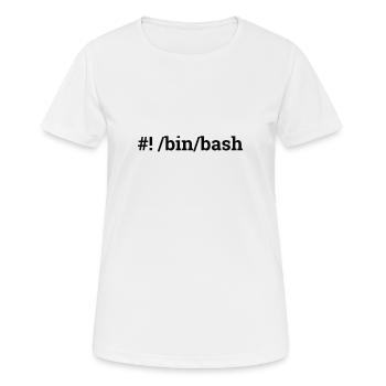 « bin/bash » | Admin, Informatique - T-shirt respirant Femme - blanc - Devant - AI Model Female 172 dark (172cm)