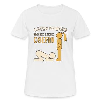 GUTEN MORGEN MEINE LIEBE CHEFIN - Frauen T-Shirt atmungsaktiv - Weiß - Vorne - AI Model Female 172 dark (172cm)