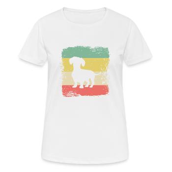 Cadeau rétro de teckel de teckel de teckel de teckel - T-shirt respirant Femme - blanc - Devant - AI Model Female 172 dark (172cm)