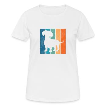 Cadeau rétro de teckel de teckel de teckel de teckel - T-shirt respirant Femme - blanc - Devant - AI Model Female 172 dark (172cm)