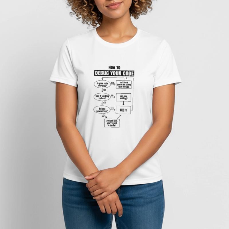 Codage de code de programmation Cadeau de débogage drôle T-shirt respirant Femme