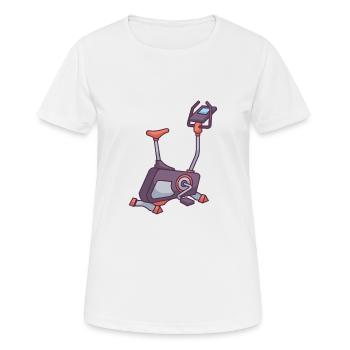 Stationary Exercise Bike - Women's Breathable T-Shirt - white - Front - AI Model Female 172 dark (172cm)