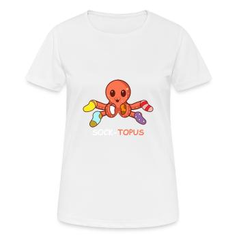 Sock-TOPUS animal lover gift - Women's Breathable T-Shirt - white - Front - AI Model Female 172 dark (172cm)