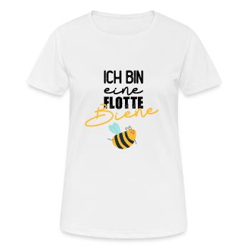 Ich bin eine flotte Biene - Frauen T-Shirt atmungsaktiv - Weiß - Vorne - AI Model Female 172 dark (172cm)