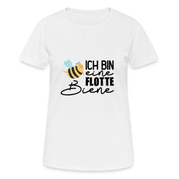 Ich bin eine flotte Biene - Frauen T-Shirt atmungsaktiv - Weiß - Vorne - AI Model Female 172 dark (172cm)
