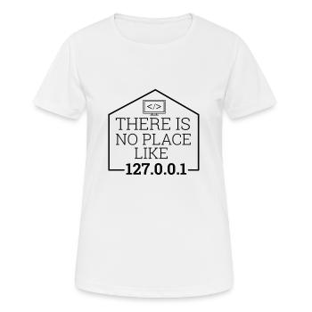 « There is no place like 127.0.0.1 » | Admin - T-shirt respirant Femme - blanc - Devant - AI Model Female 172 dark (172cm)