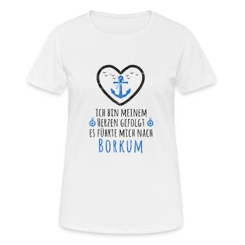 Borkum - nordfriesische Insel Nordfriesen Spruch - Frauen T-Shirt atmungsaktiv - Weiß - Vorne - AI Model Female 172 dark (172cm)