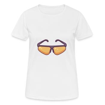 Lunettes de soleil de sport de vélo - T-shirt respirant Femme - blanc - Devant - AI Model Female 172 dark (172cm)