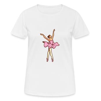 Ballerina - Frauen T-Shirt atmungsaktiv - Weiß - Vorne - AI Model Female 172 dark (172cm)
