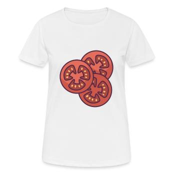 Tranches de tomate - T-shirt respirant Femme - blanc - Devant - AI Model Female 172 dark (172cm)