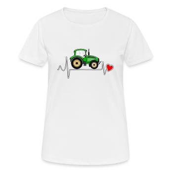 HEARTBEAT TRACTOR - Women's Breathable T-Shirt - white - Front - AI Model Female 172 dark (172cm)