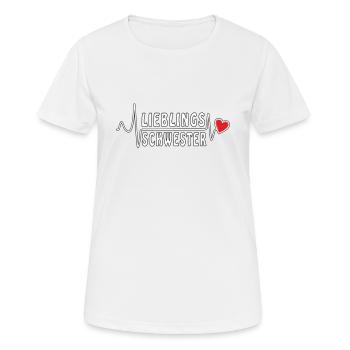 HERZSCHLAG LIEBLINGSSCHWESTER - Frauen T-Shirt atmungsaktiv - Weiß - Vorne - AI Model Female 172 dark (172cm)