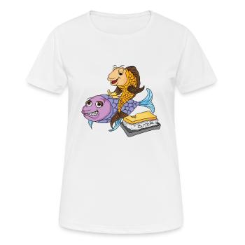 Beurre au poisson Dire bas allemand - T-shirt respirant Femme - blanc - Devant - AI Model Female 172 dark (172cm)