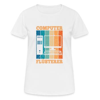 Computerflüsterer Informatiker Retro PC Computer - Frauen T-Shirt atmungsaktiv - Weiß - Vorne - AI Model Female 172 dark (172cm)