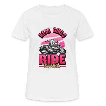 Moto fille femmes drôle cadeau de motard - T-shirt respirant Femme - blanc - Devant - AI Model Female 172 dark (172cm)