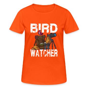 Bird watcher for an ornithologist - Women's Breathable T-Shirt - neon orange - Front - AI Model Female 172 dark (172cm)