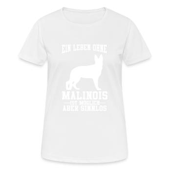 Malinois Diensthund Hund Schäferhund Geschenk - Frauen T-Shirt atmungsaktiv - Weiß - Vorne - AI Model Female 172 dark (172cm)