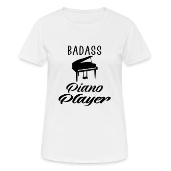 Joueur de piano badass - T-shirt respirant Femme - blanc - Devant - AI Model Female 172 dark (172cm)