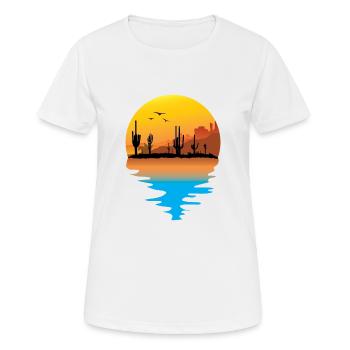 T-shirt Cowboy Retro Vintage Canyon du désert - T-shirt respirant Femme - blanc - Devant - AI Model Female 172 dark (172cm)