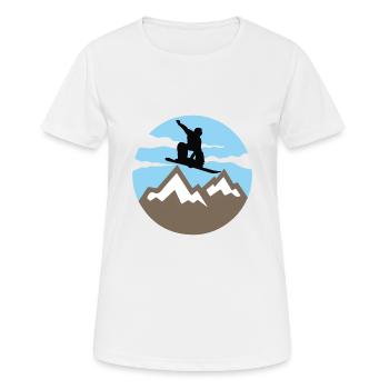 Snowboard - T-shirt respirant Femme - blanc - Devant - AI Model Female 172 dark (172cm)