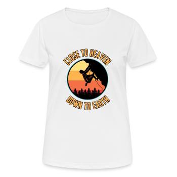 Mousqueton d'escalade cadeau alpinisme - T-shirt respirant Femme - blanc - Devant - AI Model Female 172 dark (172cm)