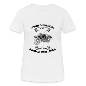 Ural Motorrad Moped Sowjet Gespann Geschenkidee - Frauen T-Shirt atmungsaktiv - Weiß - Vorne - AI Model Female 172 dark (172cm)