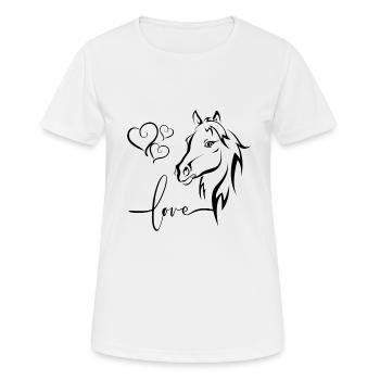 Pferd Herzen Liebe - Frauen T-Shirt atmungsaktiv - Weiß - Vorne - AI Model Female 172 dark (172cm)