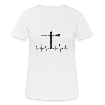 Kran Kräne Kranführer Baustelle Bagger Geschenk - Frauen T-Shirt atmungsaktiv - Weiß - Vorne - AI Model Female 172 dark (172cm)