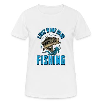 Angeln Angler Fischen Angelrute Angelrute Fische - Frauen T-Shirt atmungsaktiv - Weiß - Vorne - AI Model Female 172 dark (172cm)