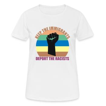 Immigration immigrants - T-shirt respirant Femme - blanc - Devant - AI Model Female 172 dark (172cm)