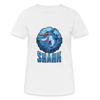 Aileron de requin requin requin de mer aileron de mer - T-shirt respirant Femme - blanc - Devant - AI Model Female 172 dark (172cm)