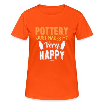 Pottery Just Makes Me Very Happy - Women's Breathable T-Shirt - neon orange - Front - AI Model Female 172 dark (172cm)