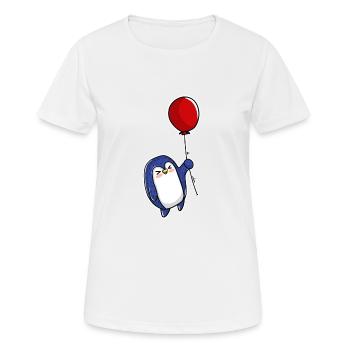 Ballon pingouin - T-shirt respirant Femme - blanc - Devant - AI Model Female 172 dark (172cm)