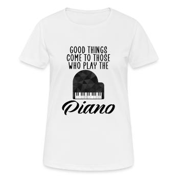 bonnes choses piano - T-shirt respirant Femme - blanc - Devant - AI Model Female 172 dark (172cm)