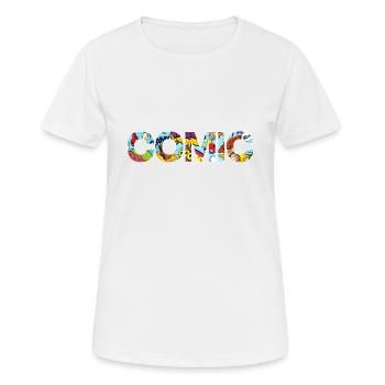 COMIC GESCHENK - Frauen T-Shirt atmungsaktiv - Weiß - Vorne - AI Model Female 172 dark (172cm)