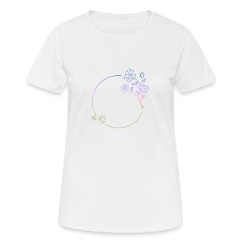 Vintage floral wreath, ornament, romantic, tendril - Women's Breathable T-Shirt - white - Front - AI Model Female 172 dark (172cm)
