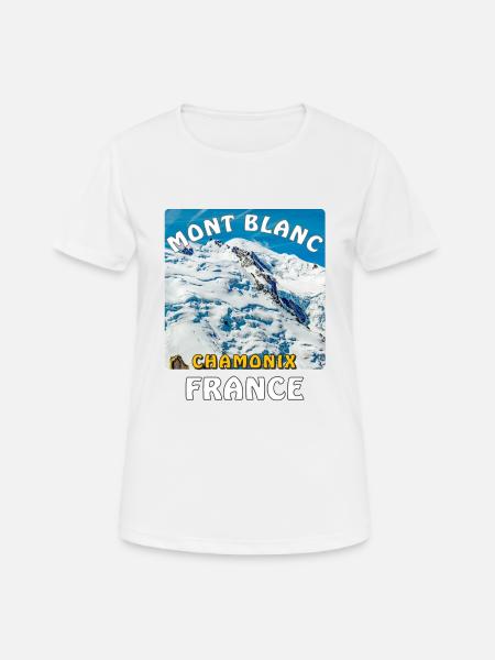 MONT BLANC CHAMONIX FRANCE - Women's Breathable T-Shirt - white