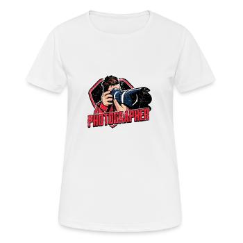 Photographe Photographie Photographier Appareil Photo Hobby - T-shirt respirant Femme - blanc - Devant - AI Model Female 172 dark (172cm)